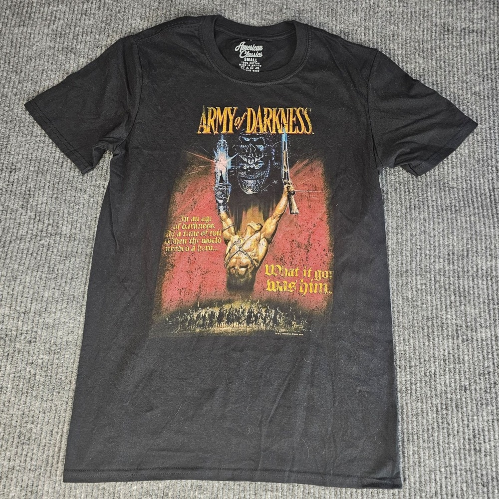 Army Of Darkness Ash Williams Shirt Mens Small Black Graphic Tee Horror Movie